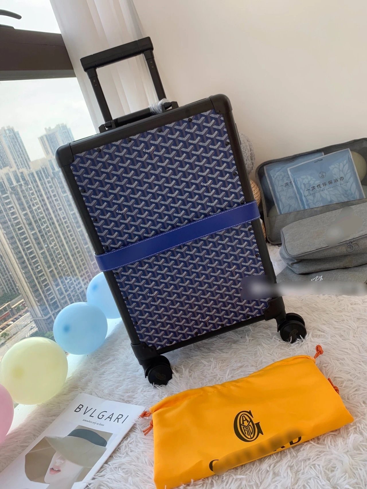 Goyard Saint-Louis Rolling Carry-On Suitcase