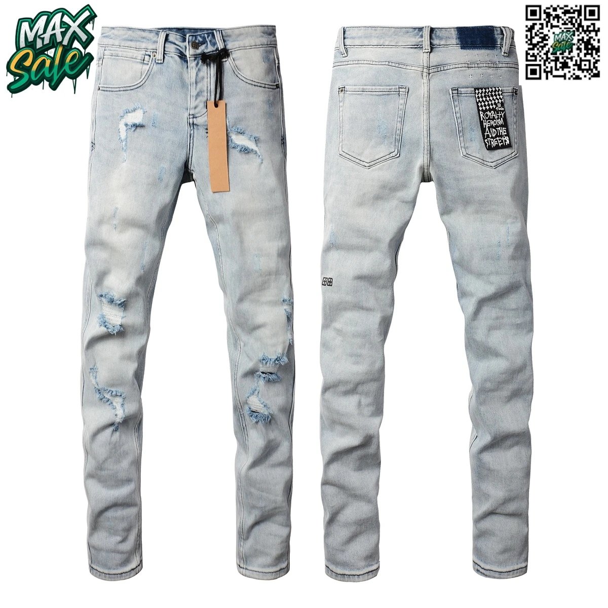 KSUJBI Distressed Denim Jeans 