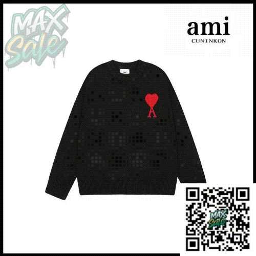 AMI Paris Knitwear Heart Logo Crewneck Knit Sweater product detail image 1