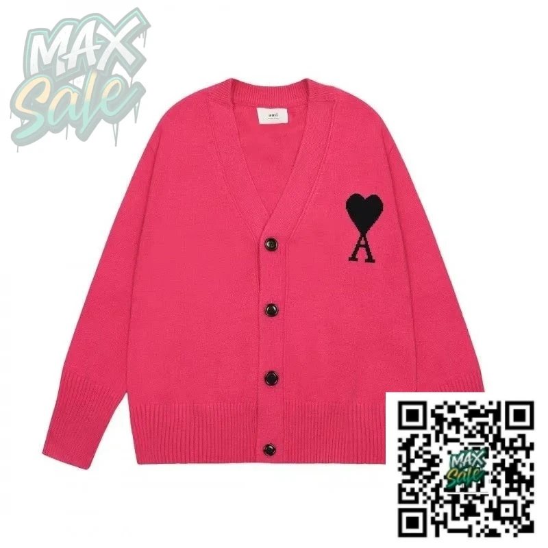 AMIIDM AMIIDM Heart Logo Pink Cardigan Pink