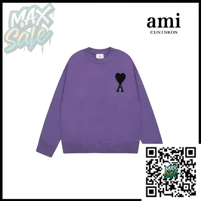 Ami Cuninkon Ami Cuninkon Purple Heart Logo Sweater Purple