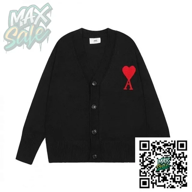 AMI Paris Knitwear Heart Logo Crewneck Knit Sweater product detail image 7