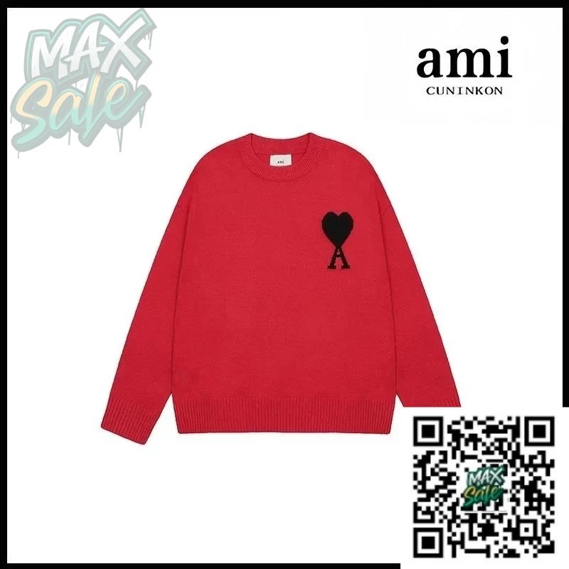 Ami Cuninkon Ami Cuninkon Red Heart Logo Sweater Red
