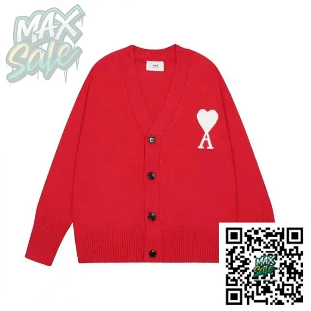 AMI Paris Knitwear Heart Logo Crewneck Knit Sweater product detail image 6