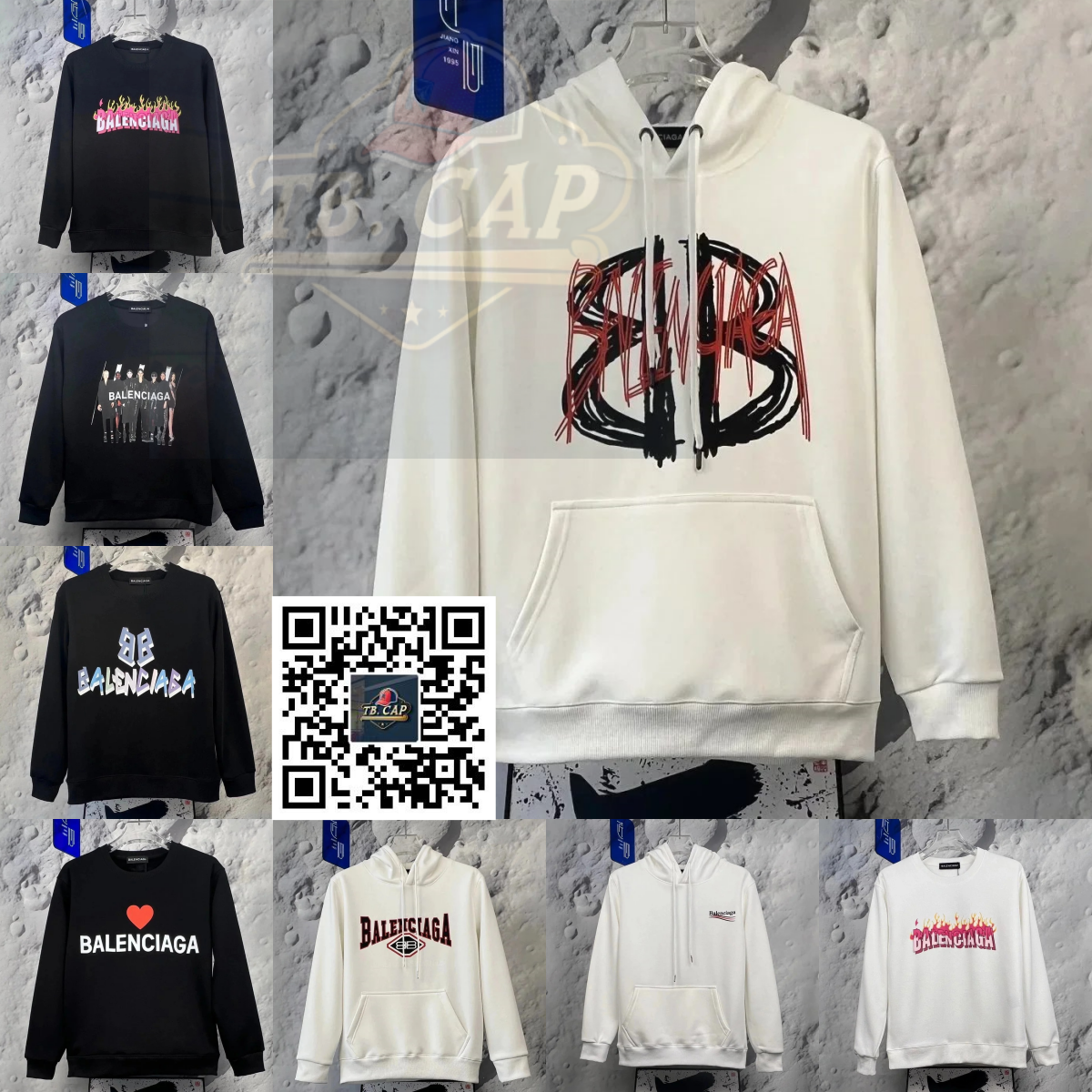 Balenciaga Hoodie White Casual