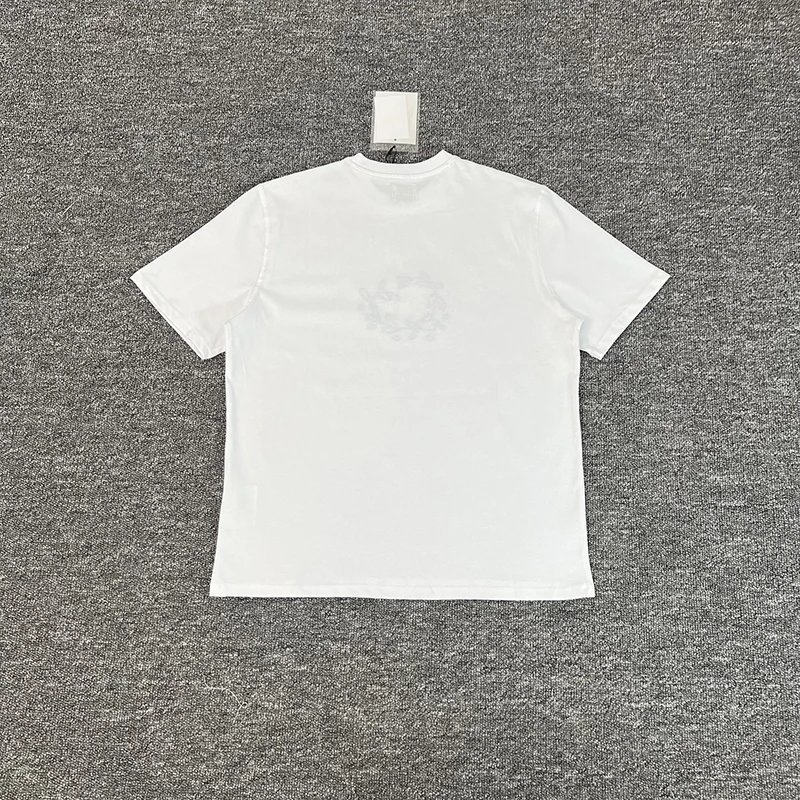 White Olive Leaf Embroidery T-Shirt