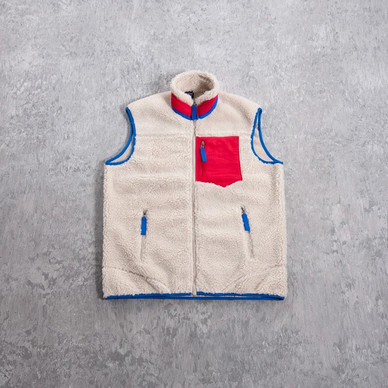Sherpa Stand Collar Vest with Chest Pocket
