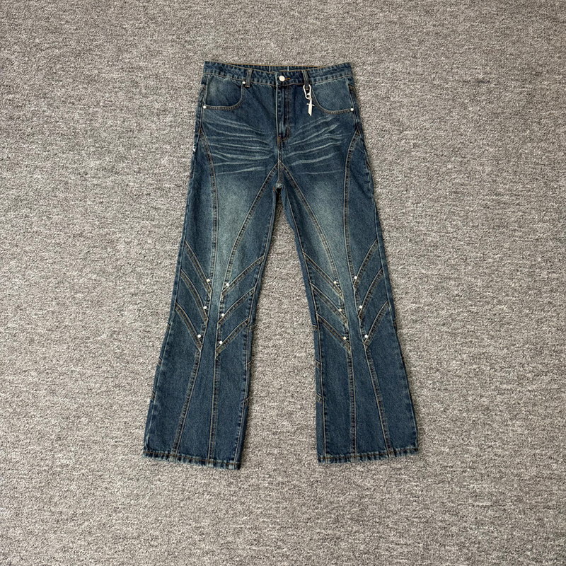 Knight Dagger Embroidered Denim Jeans