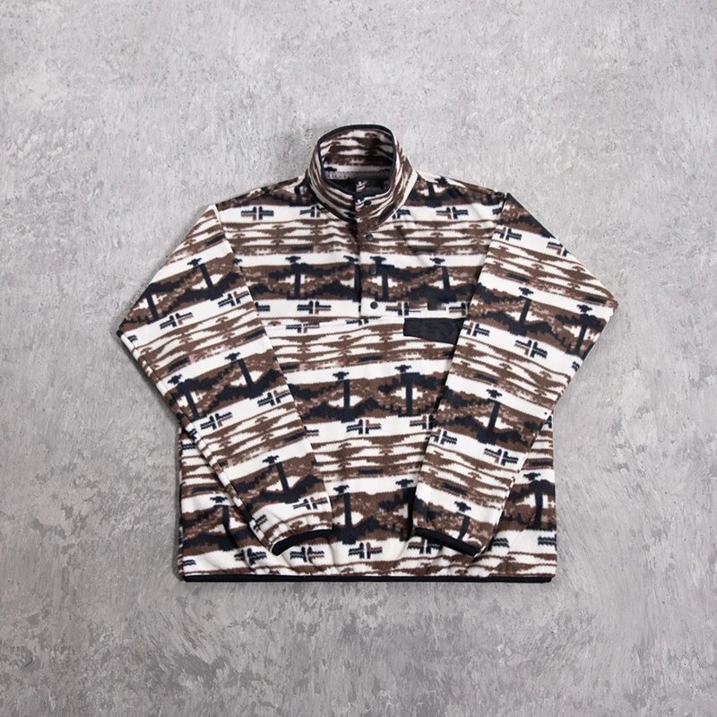 Navajo Pattern Polar Fleece Stand Collar Jacket photo 5