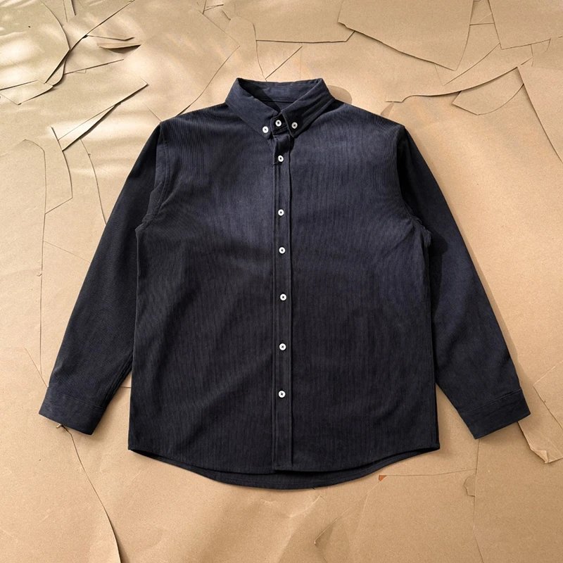 Small Logo Corduroy Long Sleeve Shirt