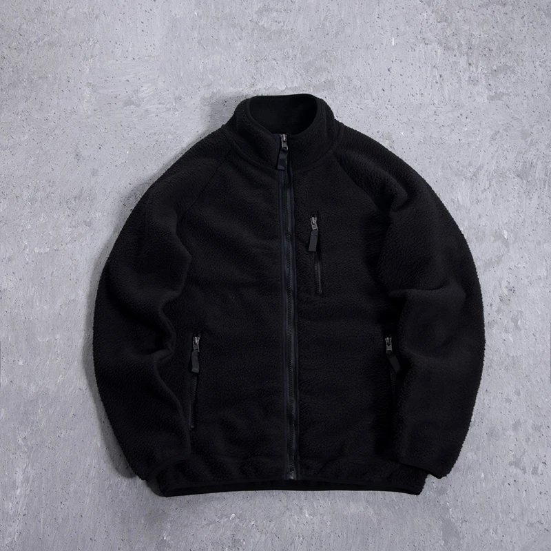 Lamb Fleece Stand Collar Jacket