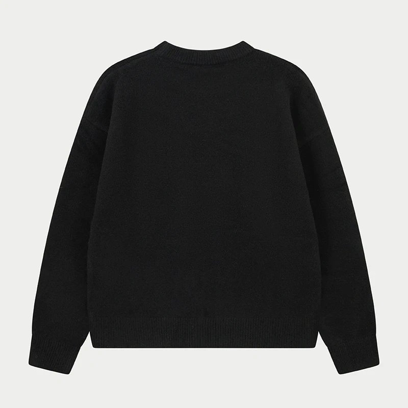 Jacquard Logo Round Neck Sweater