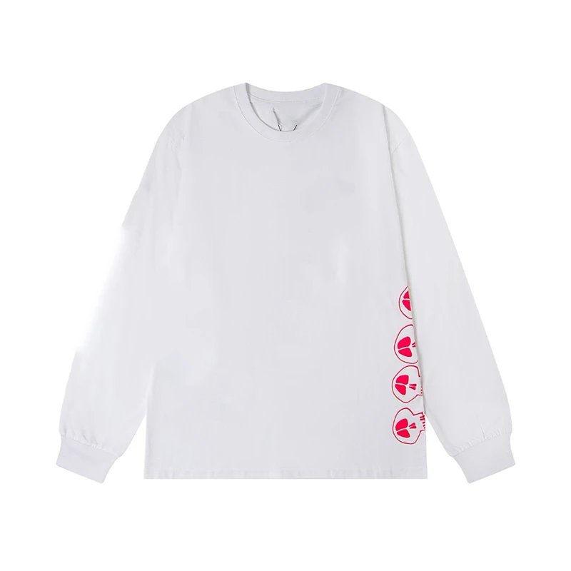 Double S Letter Printed Round Neck Loose Long Sleeve Shirt