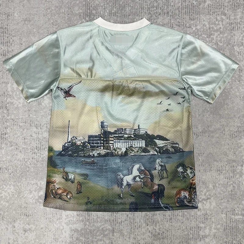 Mesh V-Neck Short Sleeve T-Shirt