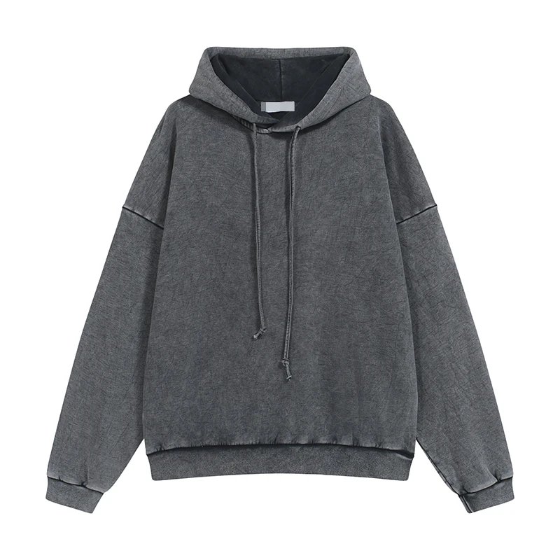 Minimalist Small Logo Distressed Hoodie