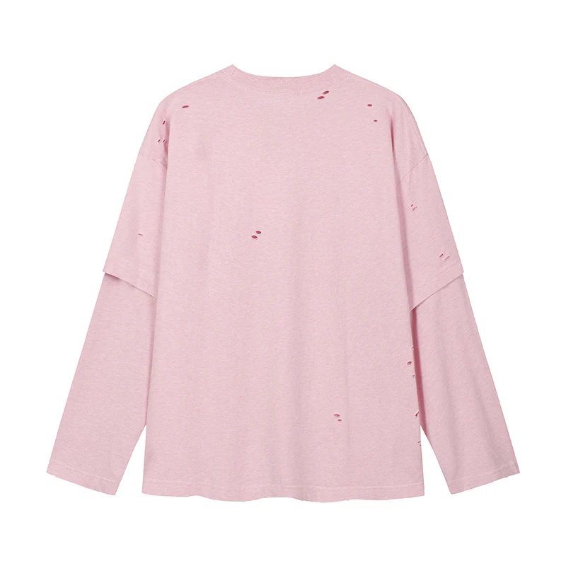 Two-in-One Ripped Long Sleeve T-shirt