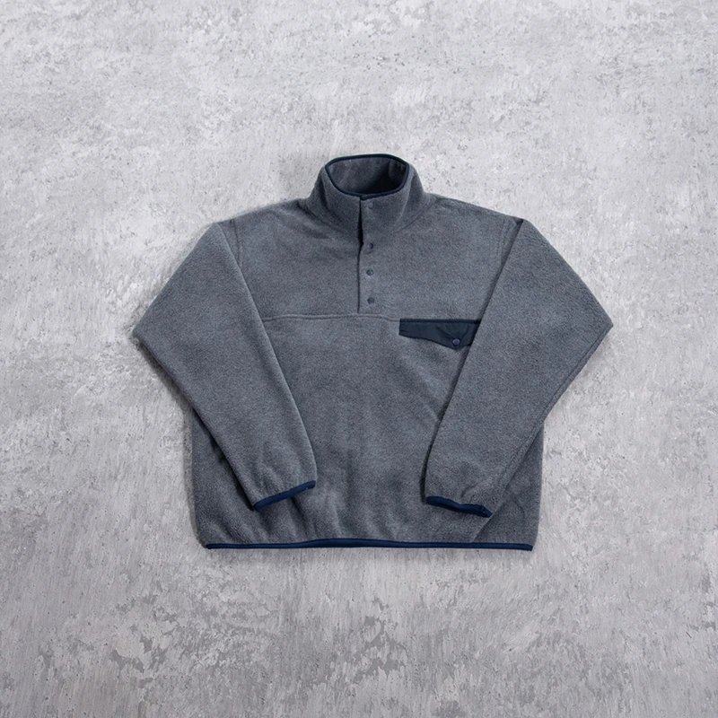 Fleece Button Stand Collar Jacket photo 7