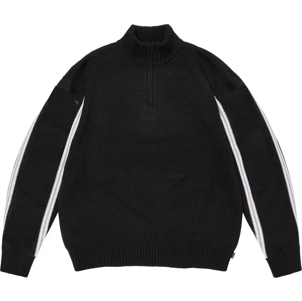 Jacquard Sleeve Half-Zip Sweater photo 2