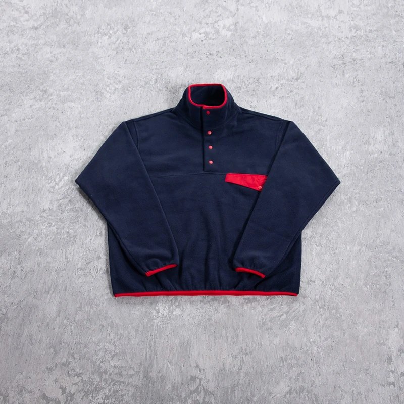 Fleece Button Stand Collar Jacket photo 3