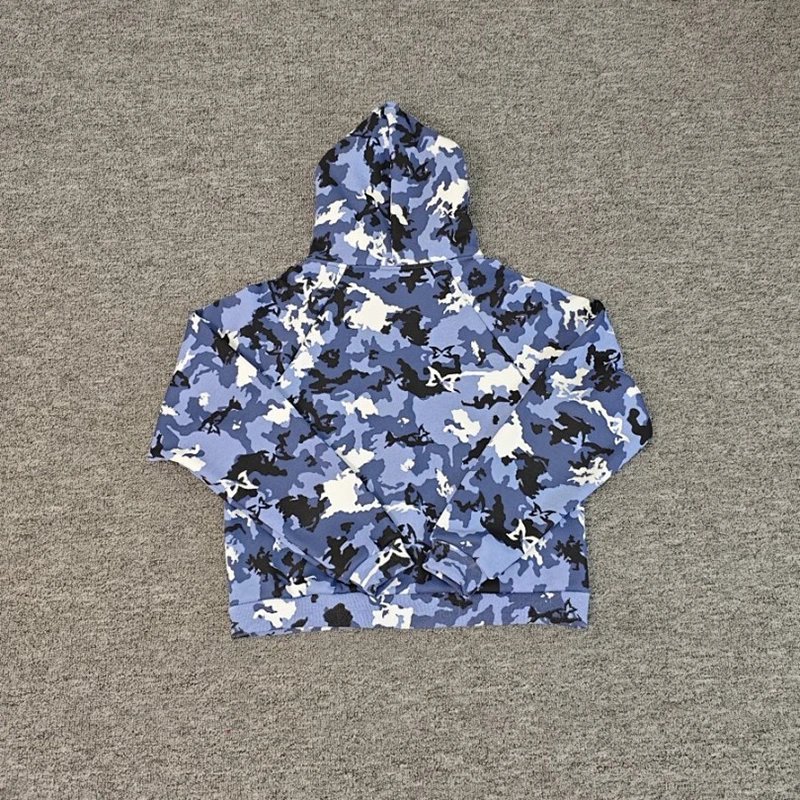 Blue Camouflage Zip-Up Hoodie