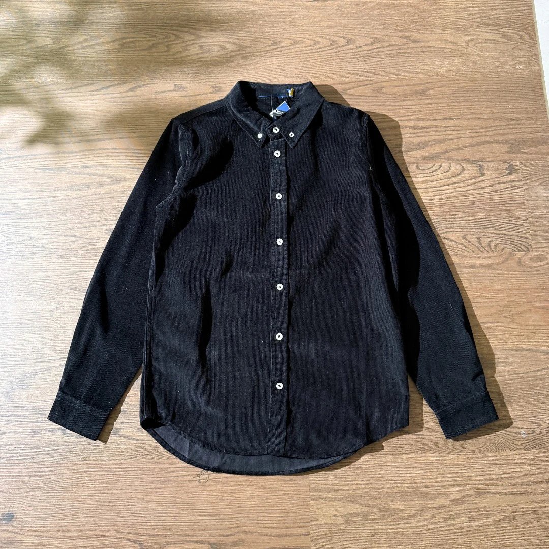 Solid Color Corduroy Embroidered Shirt photo 2