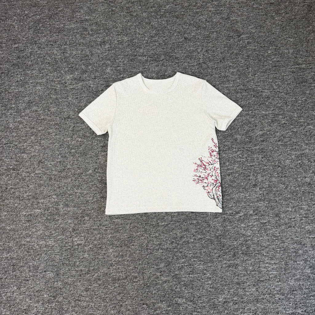 Cherry Blossom Embroidery Short Sleeve Tee