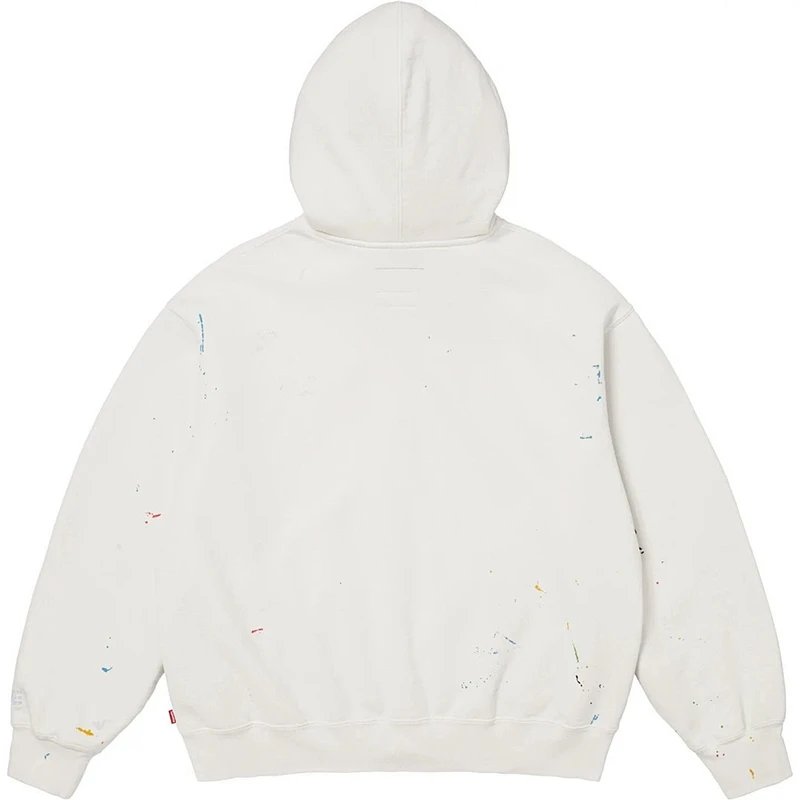 Design Distressed Paint-Splatter Hoodie Black - 3