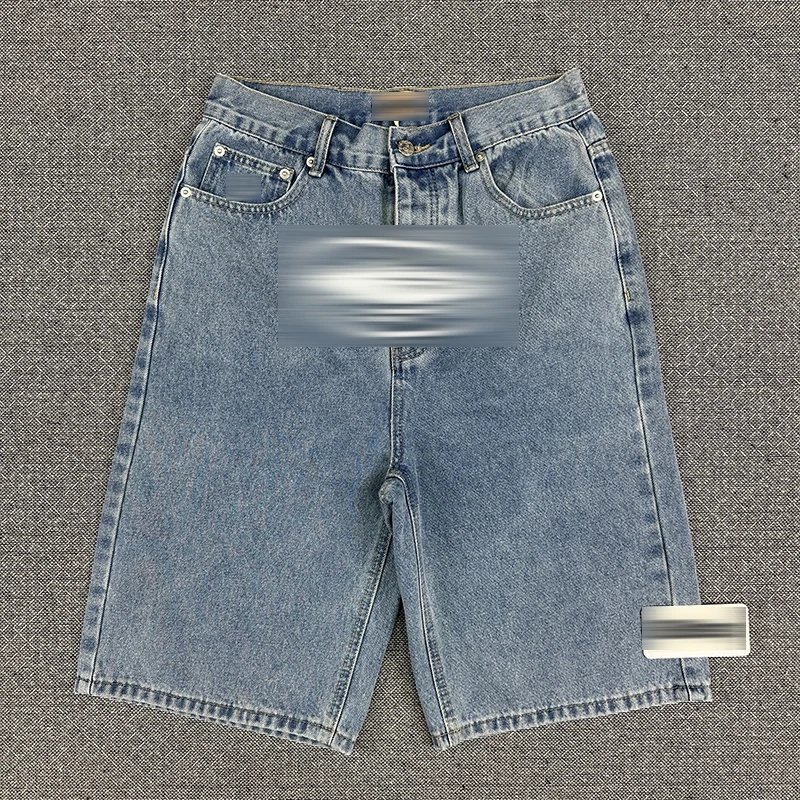 Basic Logo Print Denim Shorts