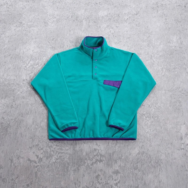 Fleece Button Stand Collar Jacket photo 5