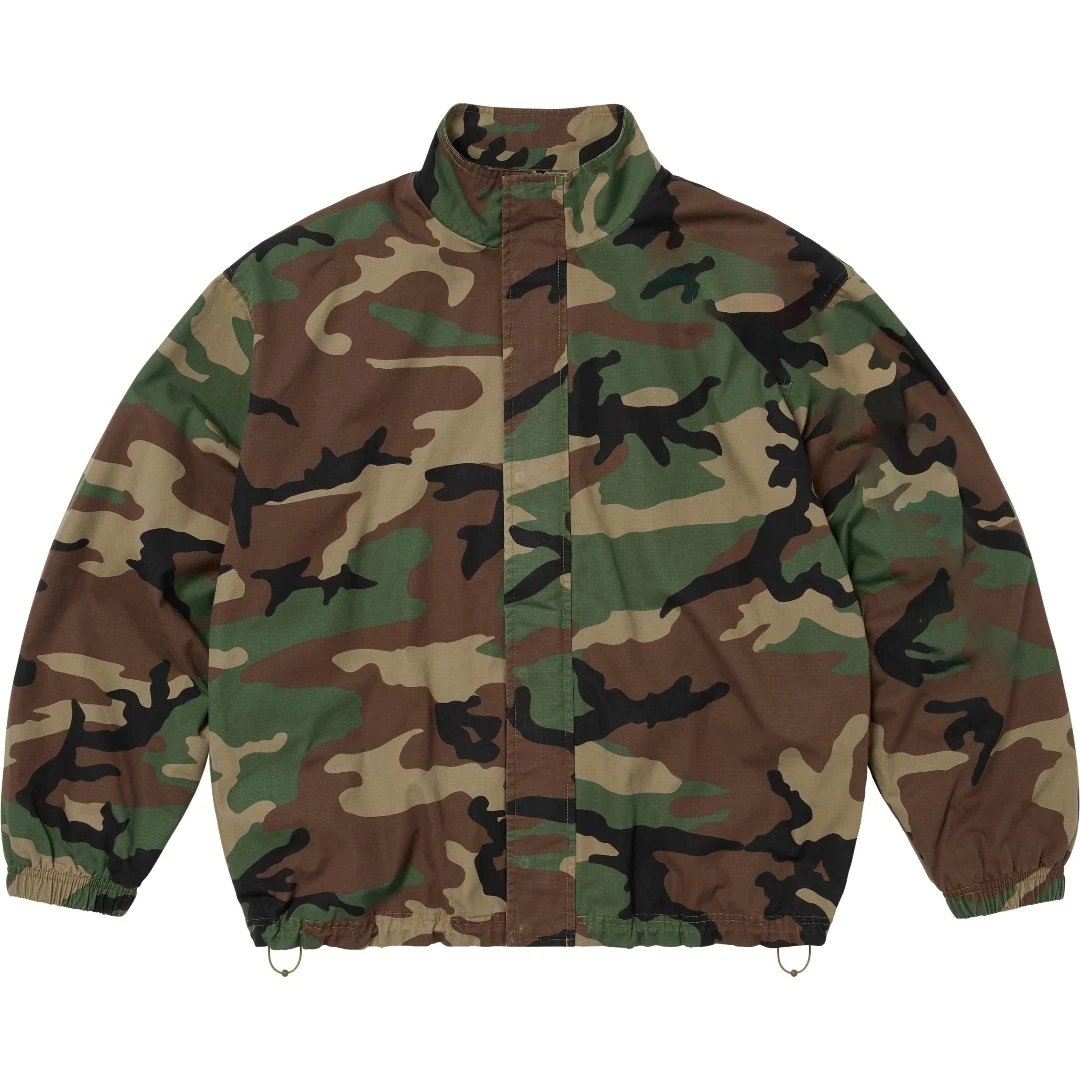 Spellout Embroidered Ripstop Track Jacket