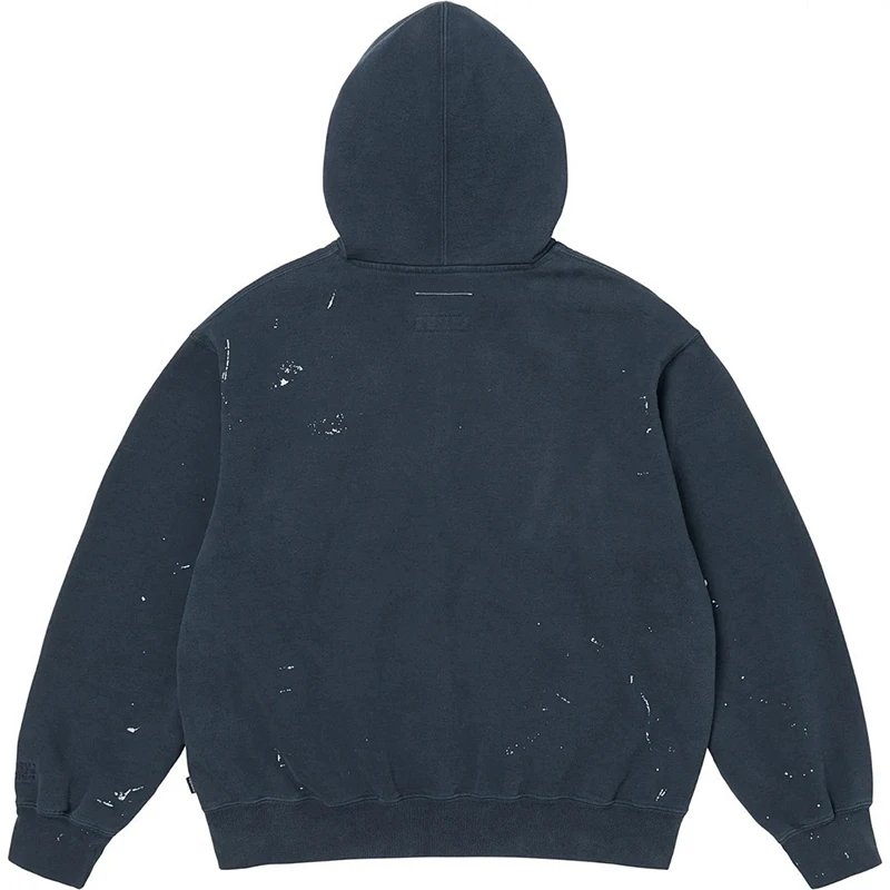 Design Distressed Paint-Splatter Hoodie Black - 2