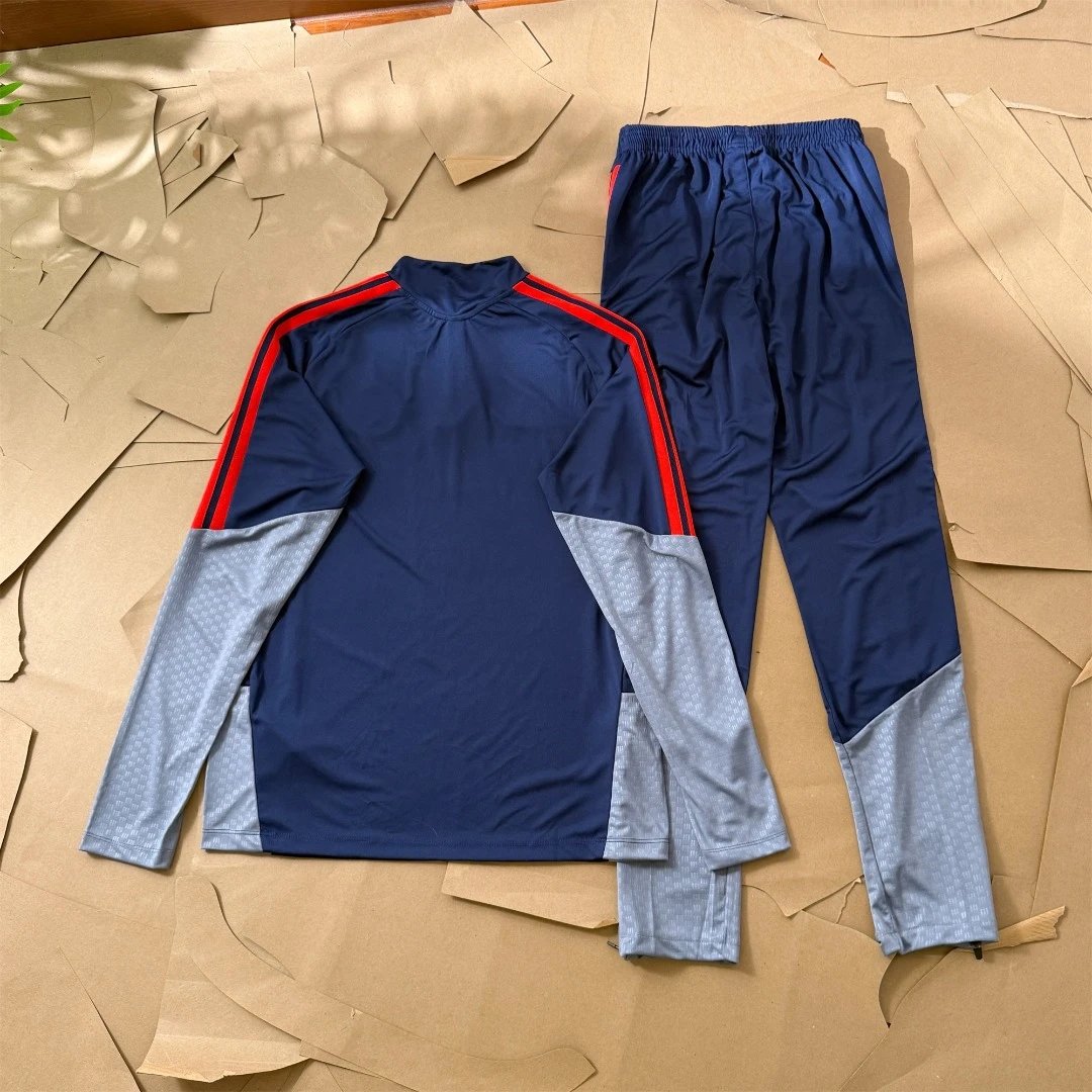 Quick-Dry Sports Half-Zip Long Sleeve Football Jersey photo 4