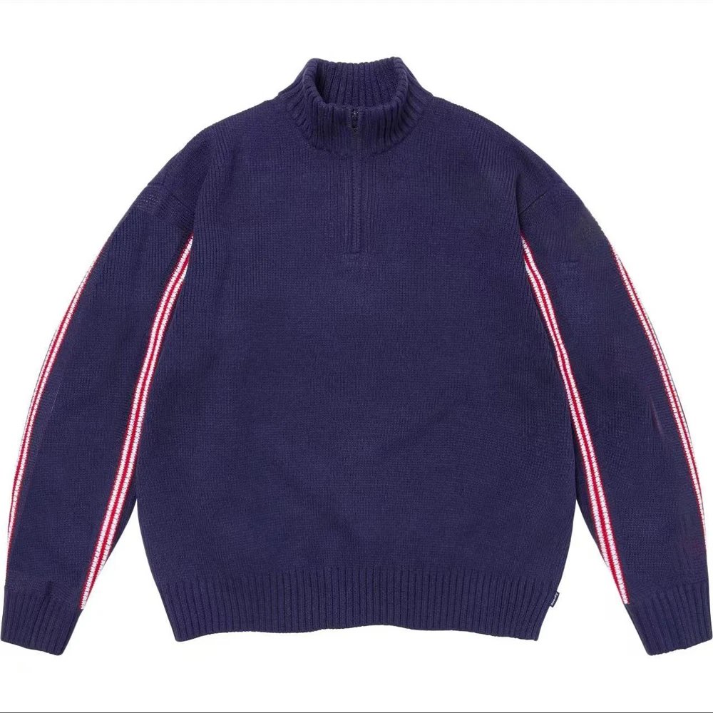 Jacquard Sleeve Half-Zip Sweater photo 3