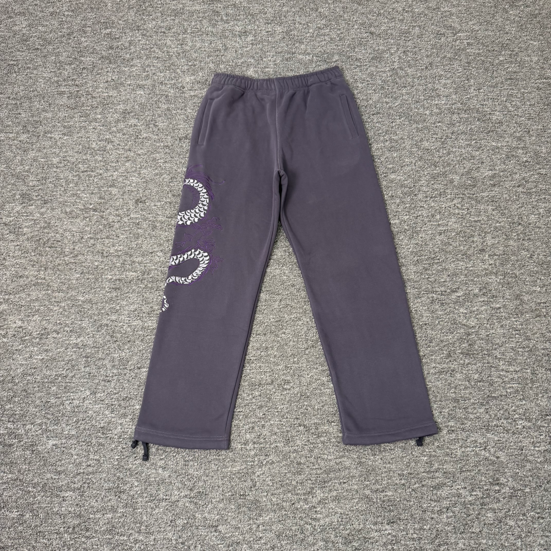 Purple Dragon Embroidered Sweatpants