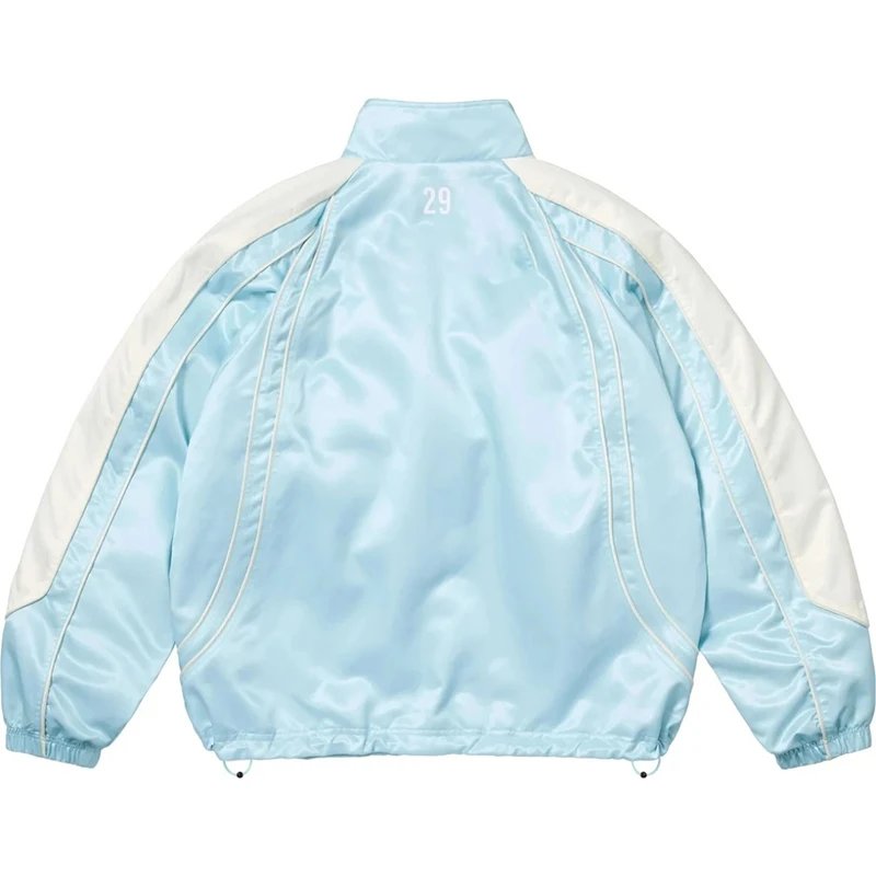 Satin Embroidered Half-Zip Sweatshirt