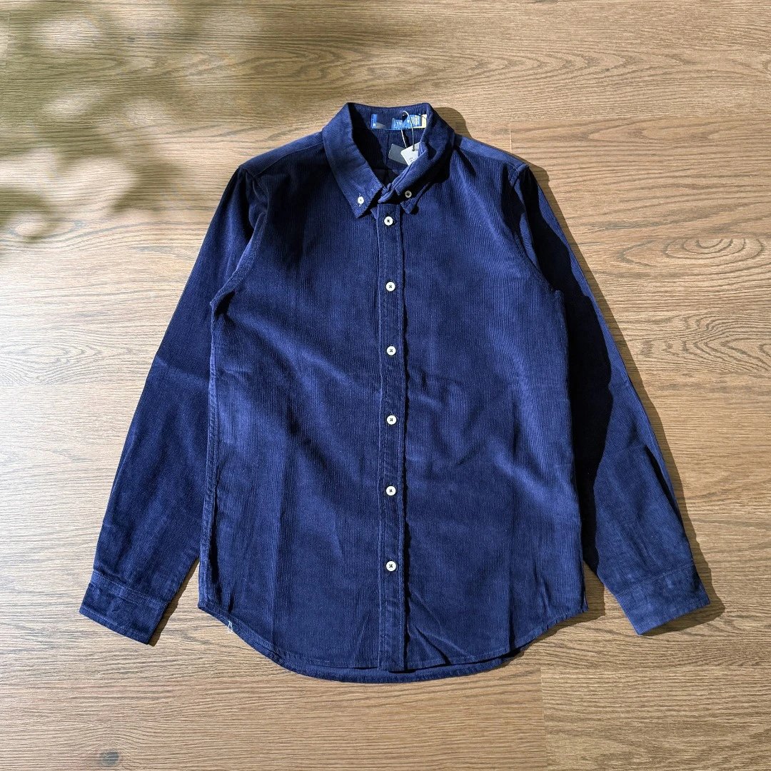 Solid Color Corduroy Embroidered Shirt photo 3