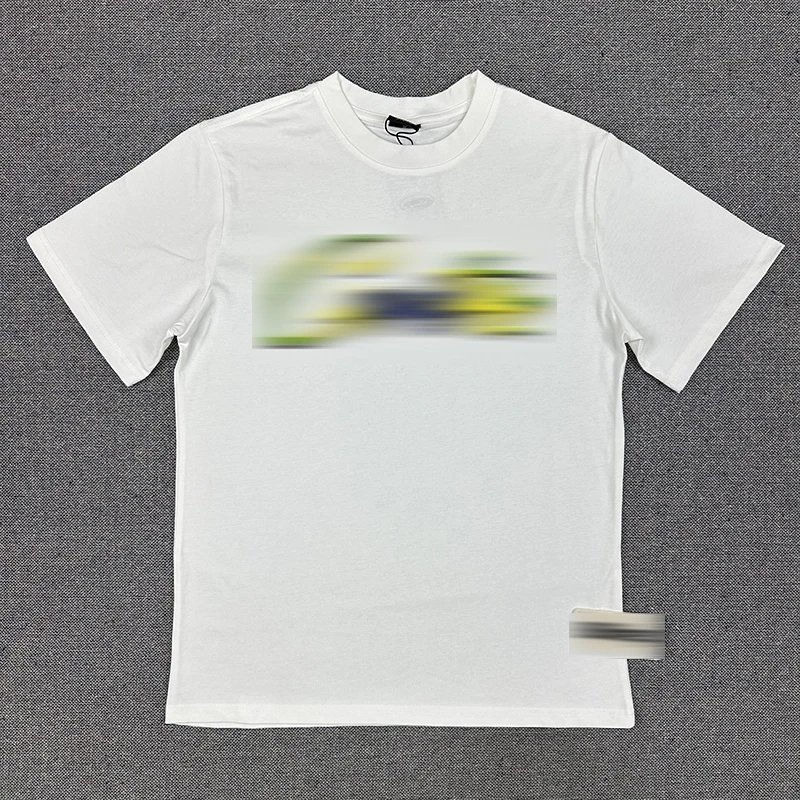 Gradient Meteor Letter Round Neck Short Sleeve T-Shirt