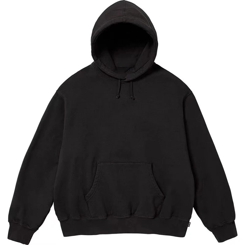 Satin Large Logo Letter Embroidered Hoodie