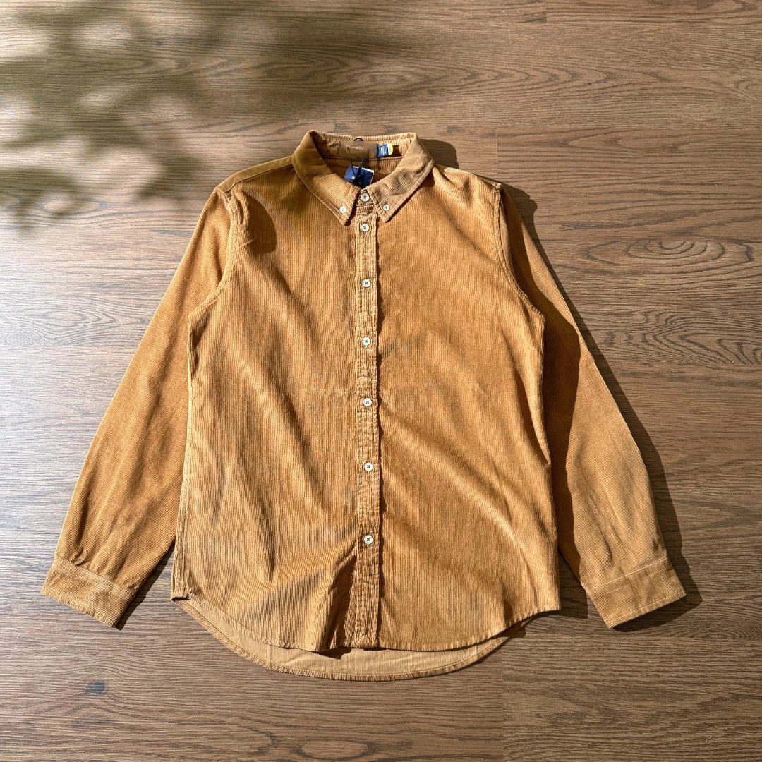 Solid Color Corduroy Embroidered Shirt photo 4