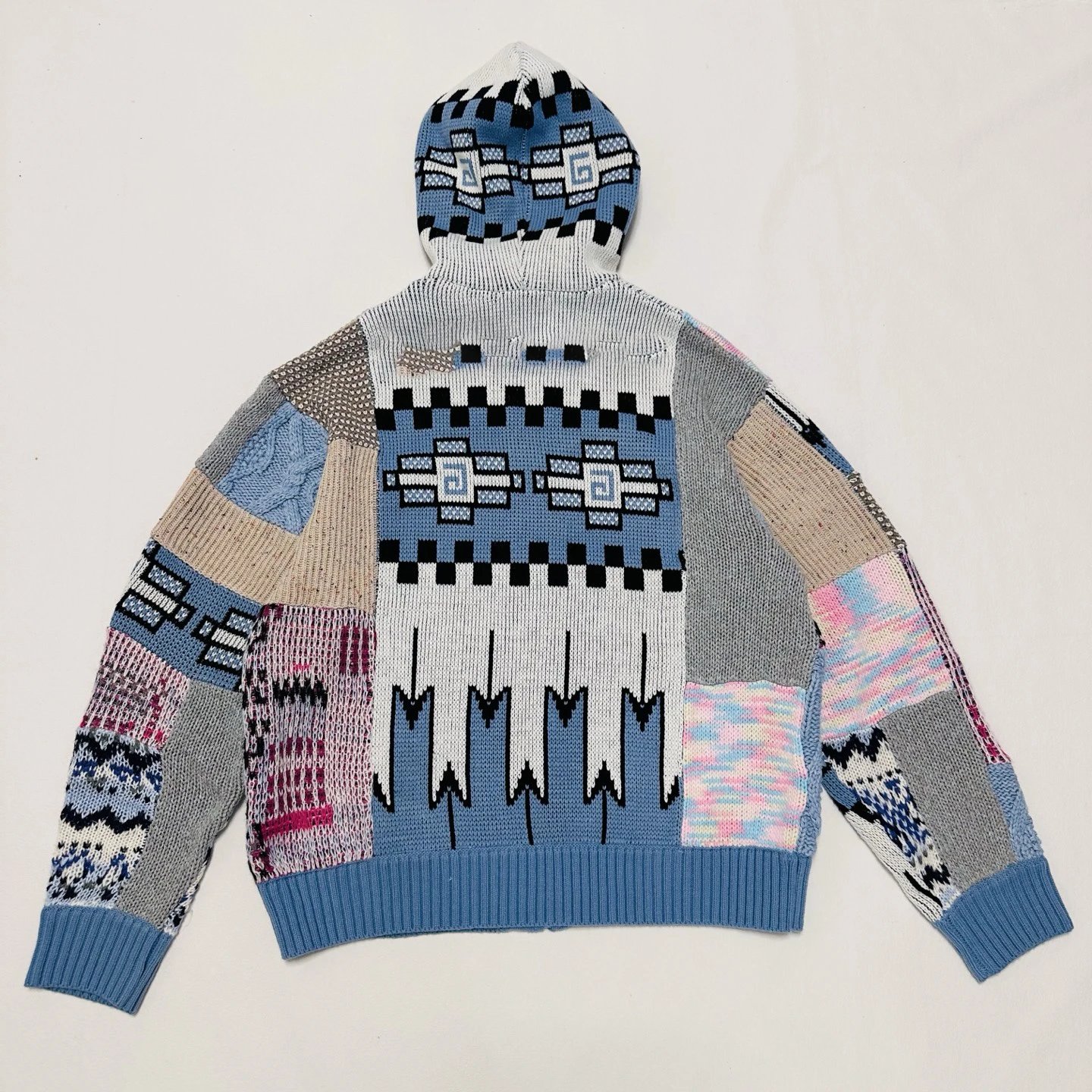 Patchwork Zip Up Sweater photo 2
