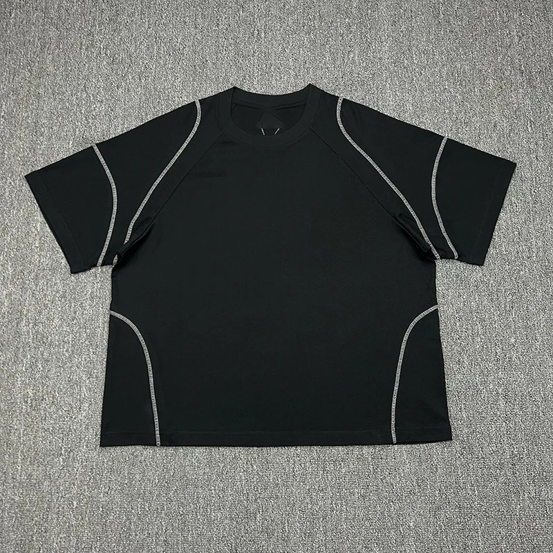 Black Stitched Embroidered Logo T-Shirt