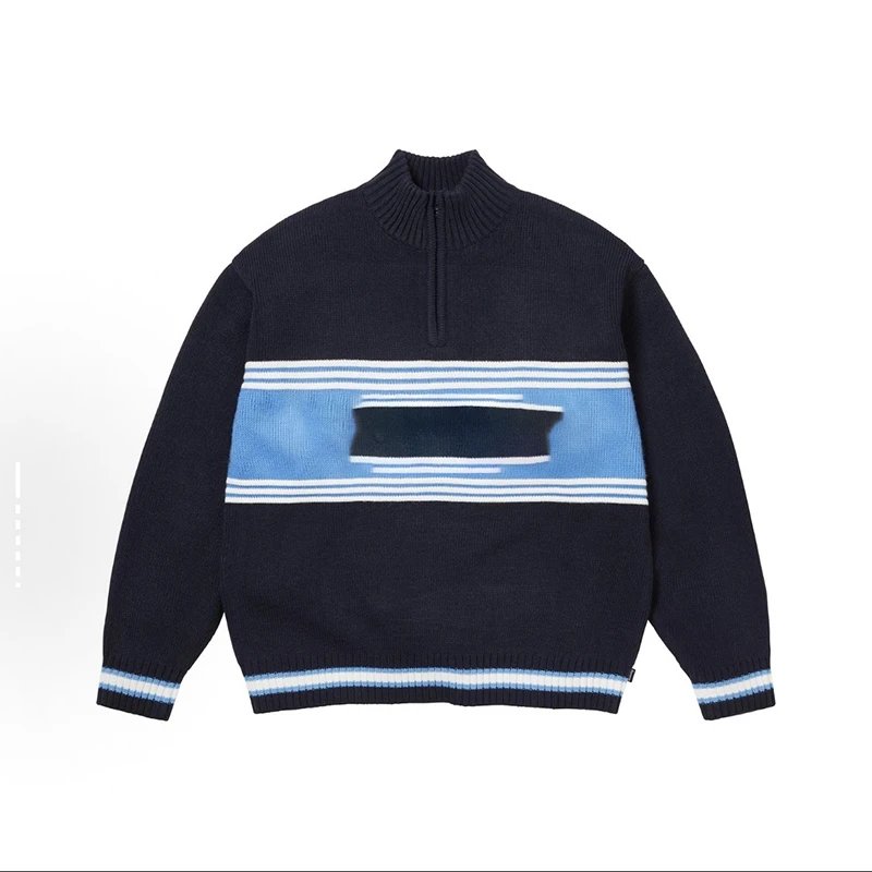 Script Stripe Half Zip Sweater