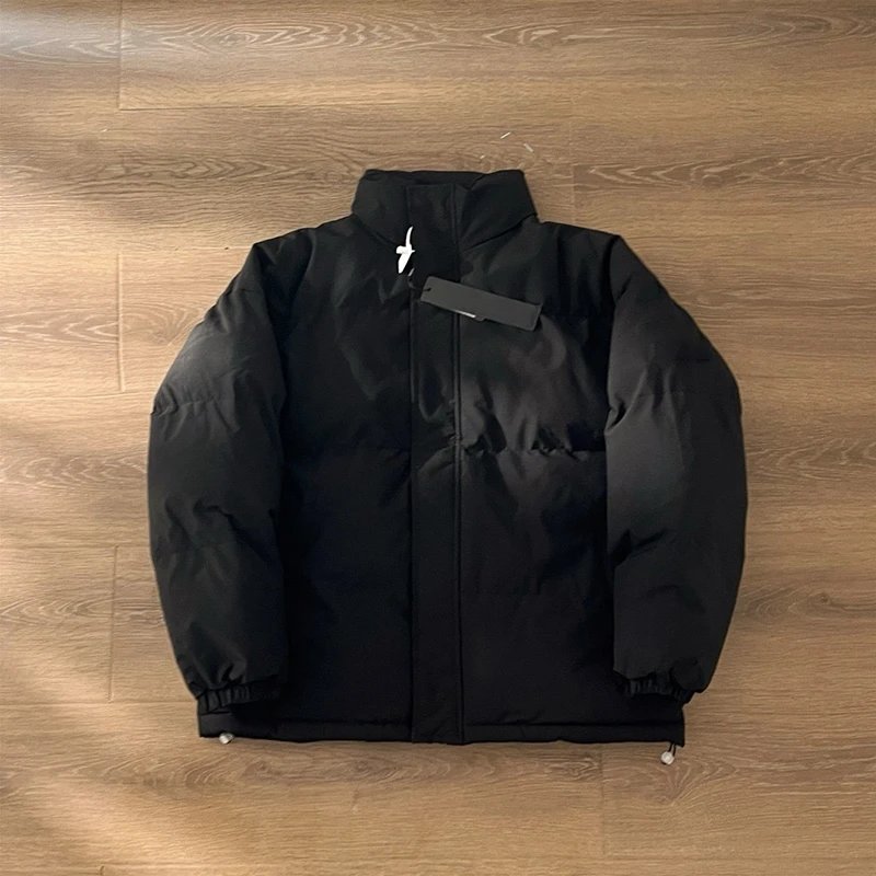 Crewneck Zipper Cotton Jacket with Badge
