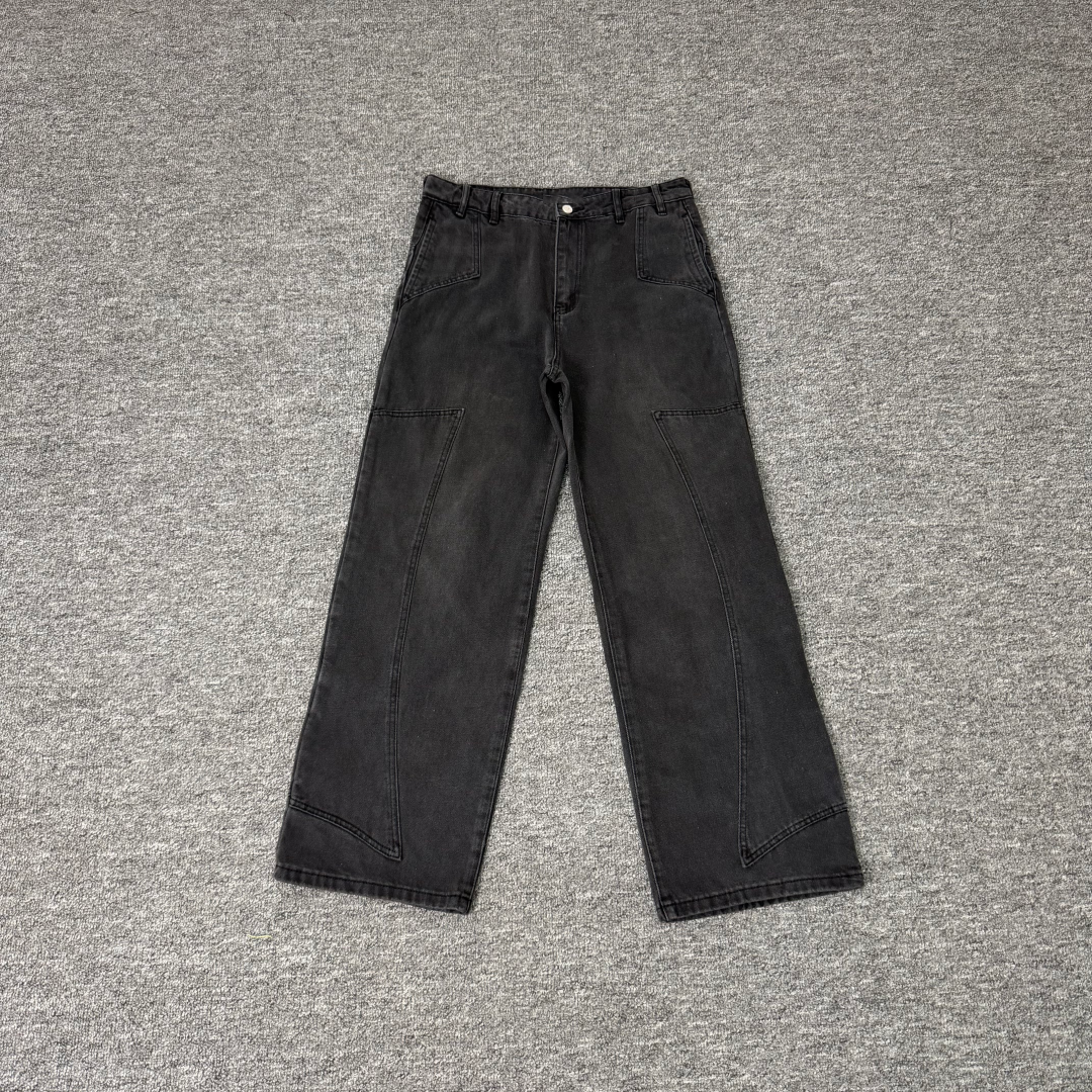 Halloween Night Embroidered Denim Pants