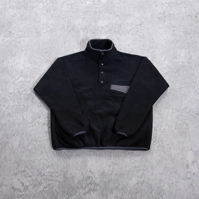 Fleece Button Stand Collar Jacket photo 8