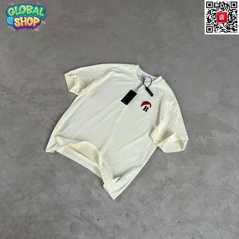 AMI Paris Wings Logo Cream T-Shirt - 12