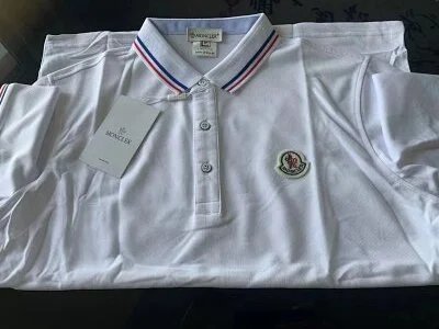 Moncler Moncler White Polo Shirt with Color-Blocked Collar White