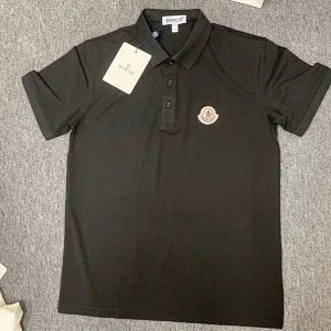 Moncler Moncler Black Polo Shirt with Logo Patch Black