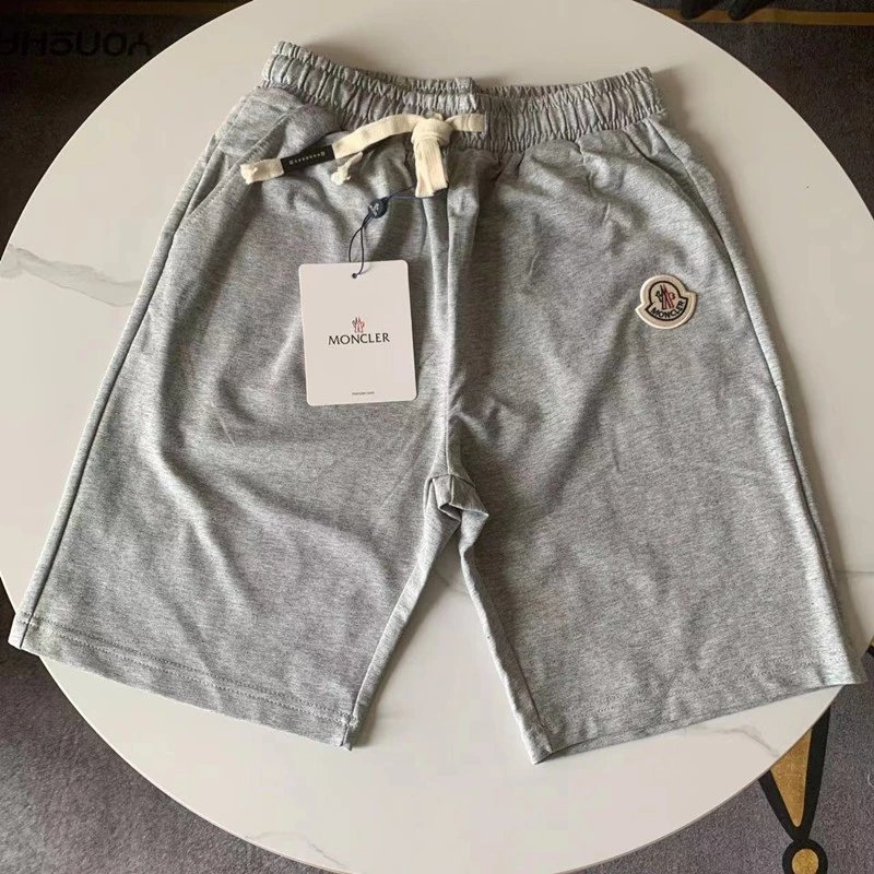 Moncler Moncler Grey Cotton Shorts with Logo Patch Grey