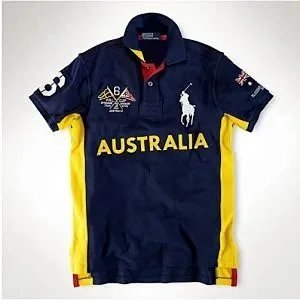 Ralph Lauren Ralph Lauren Polo Australia Navy and Yellow T-Shirt Navy